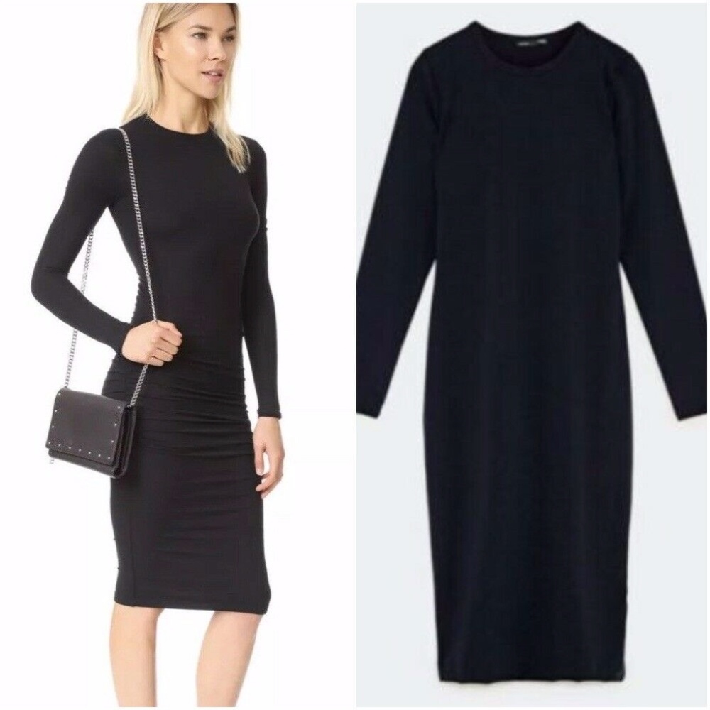 ZARA Bodycon Stretchy Polyamide Long Sleeve Dress